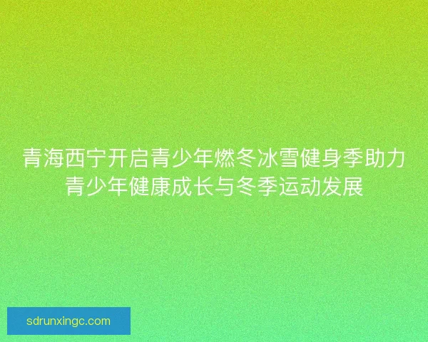 青海西宁开启青少年燃冬冰雪健身季助力青少年健康成长与冬季运动发展