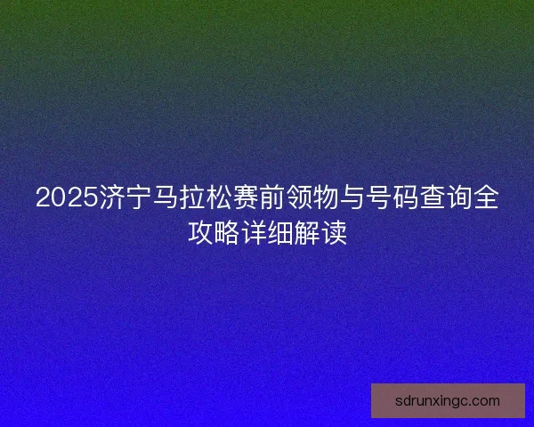 2025济宁马拉松赛前领物与号码查询全攻略详细解读